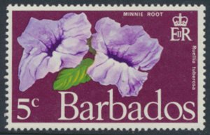 Barbados  SC# 349  MVLH Flowers    see details & scans