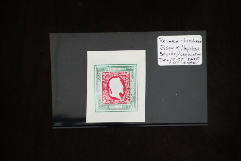 France Renard Stamp Essay in Red and Green 