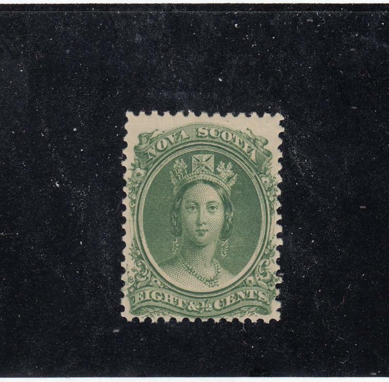 NOVA SCOTIA  # 11 FVF-MH  8 1/2cts QUEEN VICTORIA / GREEN CAT VALUE $15