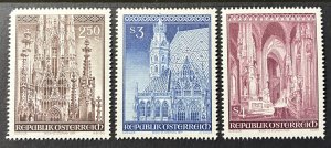 Austria 1977 #1055-7, St. Stephen's Cathedral, MNH.