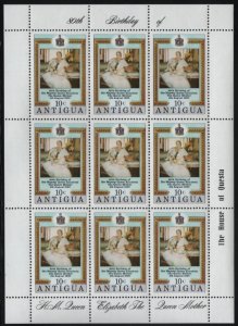 Antigua 1980 MNH Sc 584-585 Queen Mother, 80th Birthday Sheets of 9