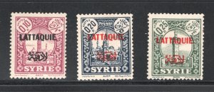 Latakia #1, 3, 5   VF, Unused, Lightly Hinged,   CV $3.75 ....  3410005