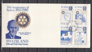 Swaziland, Scott cat. 342-345. Rotary International issue. First day cover. ^