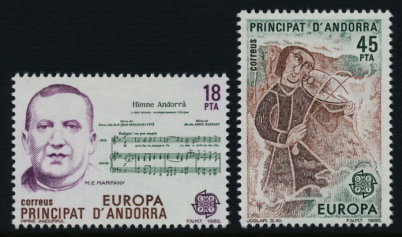 Andorra Sp 167-8 MNH EUROPA, Music, Musical Instruments 