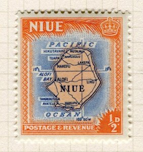 NIUE; 1950 early Pictorial issue fine Mint hinged 1/2d. value