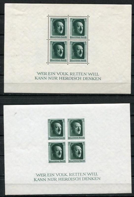 Germany 1937 Souvenir Sheet Mi Blocks B7-8 Sc B102-3 MLH/MNH CV 244 Euro A Hi...