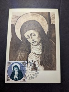 1955 French Monaco Postcard First Day Cover FDC Pieta De L Brea