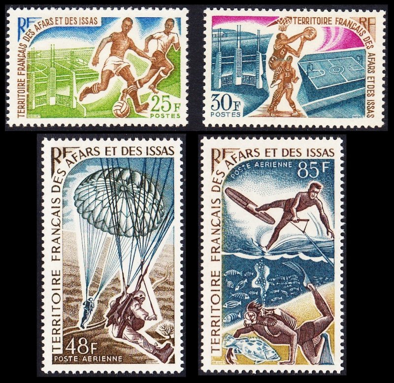 Afar and Issa Football Basketball Parachute jumping Sports 4v 1967 MNH