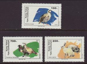 Turkish Cyprus 248-251 Birds,Rabbit MNH VF
