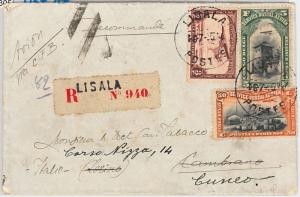 56305 -  BELGIAN CONGO -   POSTAL HISTORY: Registered Cover from LISALA 1927