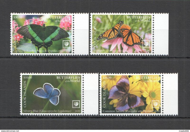 2020 Cook Islands Butterflies !!! Sale Flora & Fauna Set ** Nw700