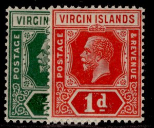 BRITISH VIRGIN ISLANDS GV SG80-81, 1921 WAR STAMP set, NH MINT. Cat £27.