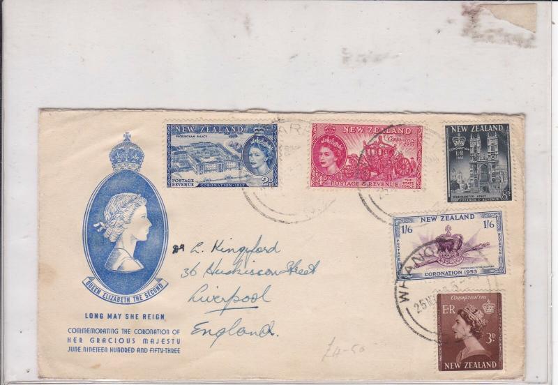 new zealand 1953 stamps cover ref 19924