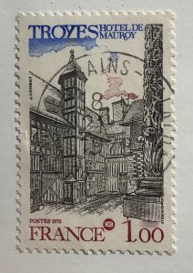 France 1978 Scott 1611 used - 1.00fr, Philatelic Congress, Troyes, Hall Mauroy