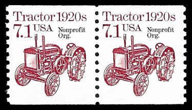 PCBstamps   US #2127a Coil Pair 14.2c(2x7.1)Tractor, Non-profit Org, MNH,...