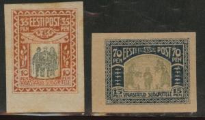 Estonia Scott B1-2  MH* Semipostal stamps 1920