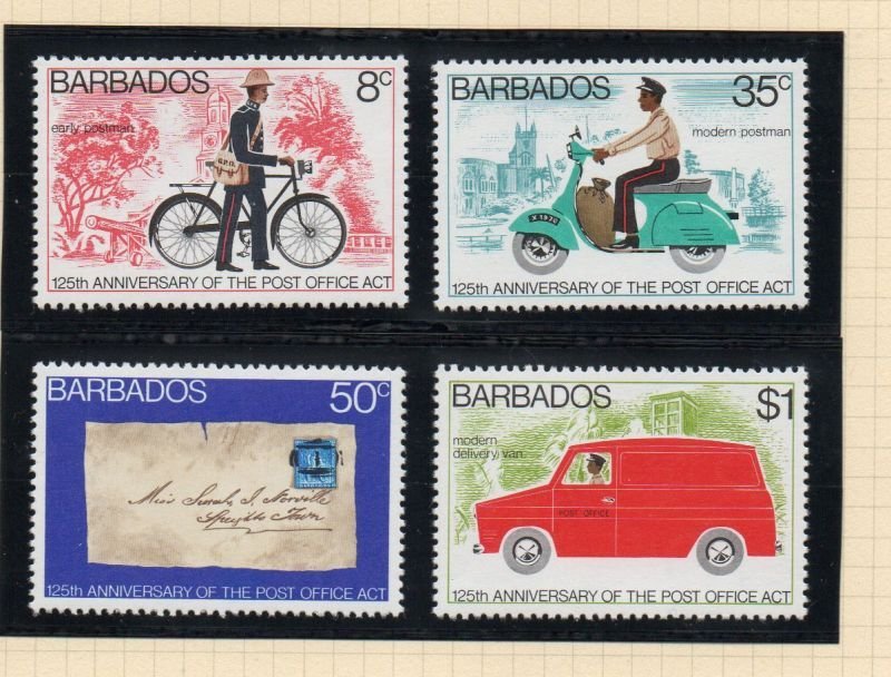 Barbados Sc 444-47 1976 Post Office Act stamp set used