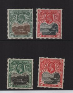 St Helena 1903-1912 Four lightly mounted mint stamps