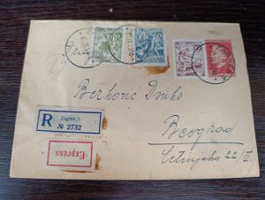 Yugoslavia 1953 Croatia, uprated 3 din. Tito stationery, Zagreb to Belgrade