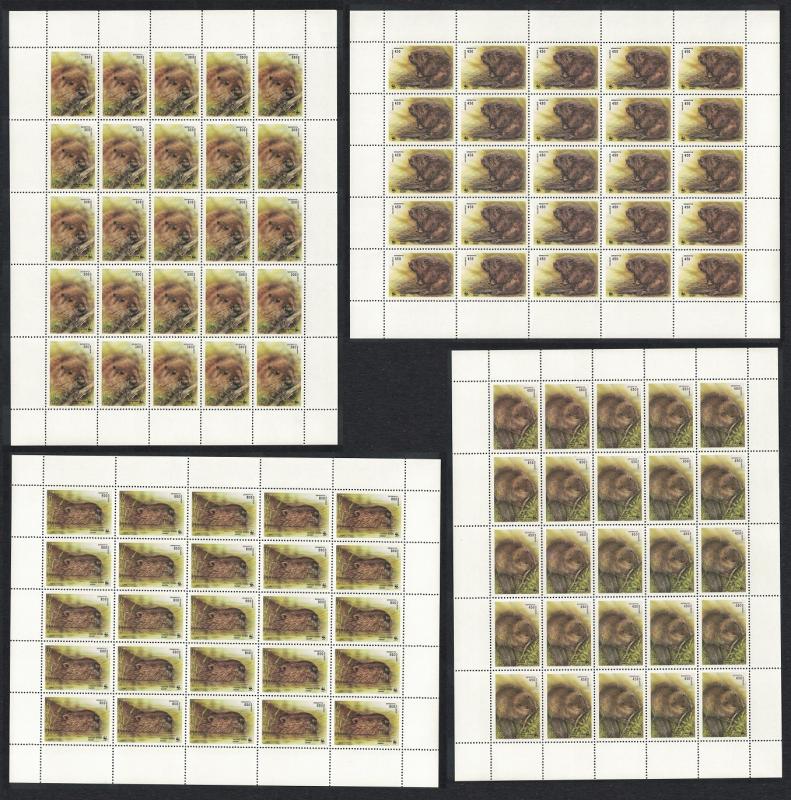 Belarus WWF European Beaver 4 Full Sheets of 25 stamps SG#119-122 MI#96-99