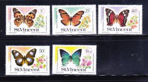 St Vincent 523-527 Set MNH Insects Butterflies