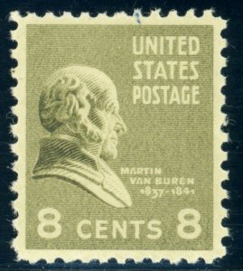 US Stamp #813 Martin van Buren 8c - PSE Cert - XF 90 - MNH - SMQ $12.00