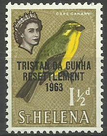  Tristan da Cunha - 1963 Cape Canary (Resettlement) 1.5d MNH