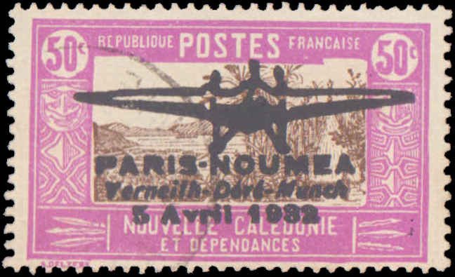 New Caledonia #181, Incomplete Set, 1932, Aviation - Airplanes, Mint No Gum