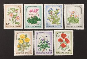 Hungary 1973, #2240-6, Flower's, MNH.