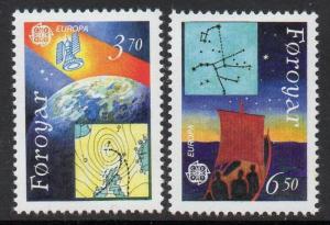 Faroe Islands 1991 Space Europa VF MNH (220-1)