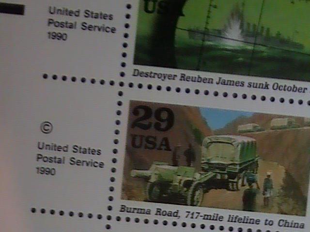 U.S.# 2559(a-j)-MINT/NEVER HINGED-----WORLD WAR II-----PANE OF 20----1991