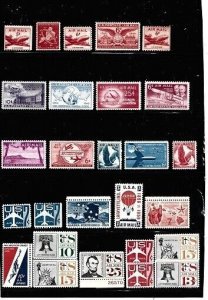 US Stamps-Scott # C37-C63-Mint/NH-OG-1948-67 -Air Postal