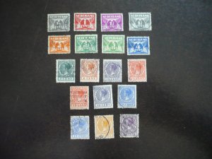 Stamps-Netherlands-Scott#164-175,177,178,180-182,189- Used Part Set of 18 Stamps