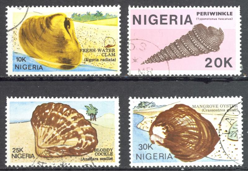 Nigeria Sc# 513-516 SG# 539/42 Used 1987 Seashells