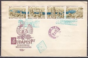 Hungary, Scott cat. B220-B223. Views of Budapest. First day cover. ^