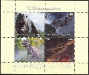 Congo 2011 Dinosaurs II Sheet MNH** Private