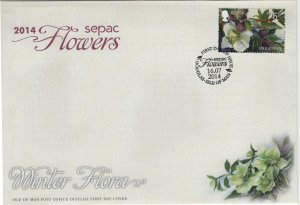 Isle of Man 2014 FDC Sc 1659 75p Winter Flowers SEPAC