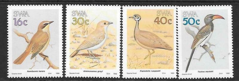 SOUTH WEST AFRICA SG499/502 1989 BIRDS OF SOUTH WEST AFRICA MNH