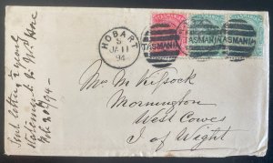 1894 Hobart Tasmania Australia Vintage Cover To Cowes Island Of Wight