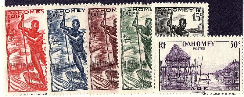 Dahomey 1941 Selection mh 113-17 & 119 scv $2.00 less 50%=$1.00 Buy it Now!!