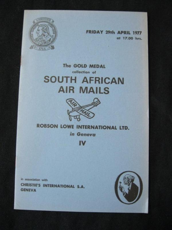 CHRISTIES LOWE AUCTION CATALOGUE 1977 SOUTH AFRICAN AIR MAILS