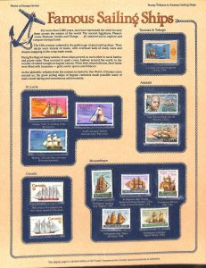 Postal Commemorative Society Stamp Panel MNH, St. Lucia+, Sailing Ships