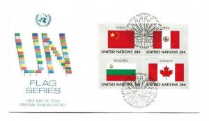 United Nations #407-10 Flag Series 1983 China Peru Bulgaria Canada Geneva FDC