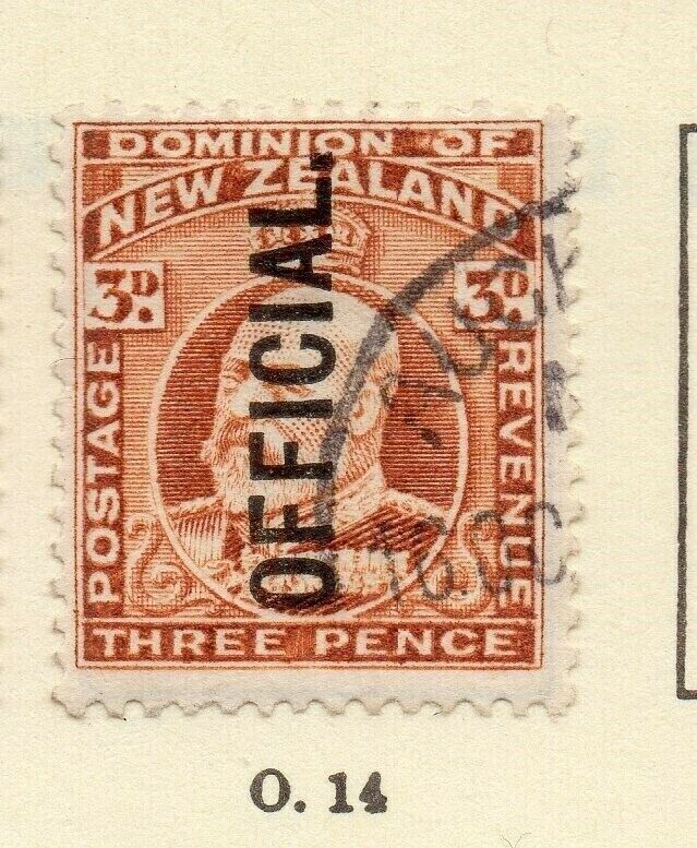 New Zealand Official Issues 190711 Issue Fine Used 3d. Optd NW163924