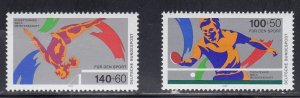 Germany 1989 Sc#B675-676 Mi#1408-1409 Table Tennis and Gymnastics MNH**