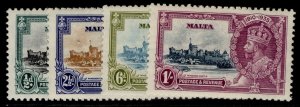 MALTA GV SG210-213, SILVER JUBILEE set, M MINT. Cat £26. 