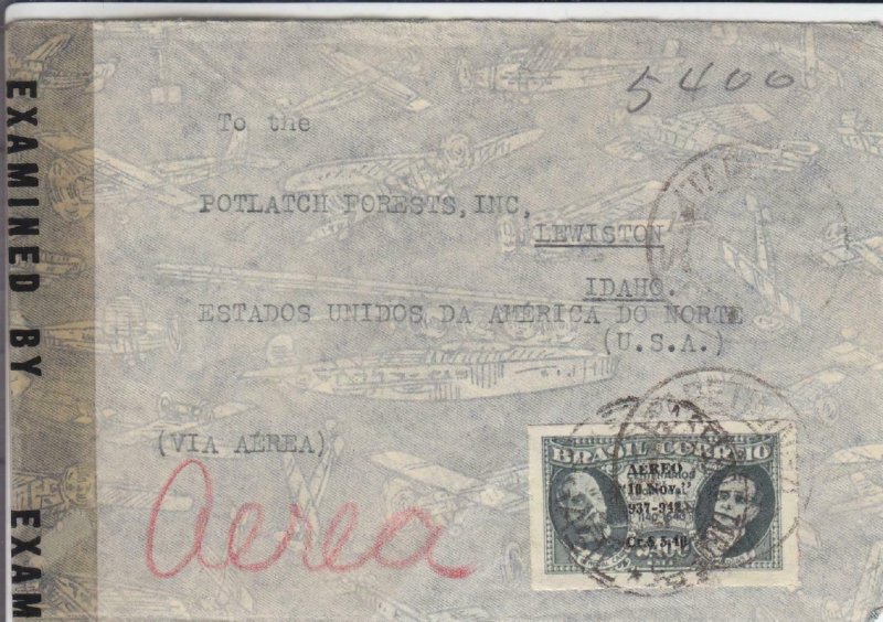 1942, Brazil to Lewiston, ID, Censored (C2906)