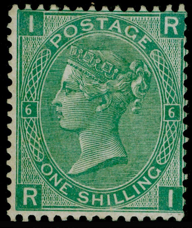 SG117, 1s green plate 6, M MINT. Cat £1200. RI