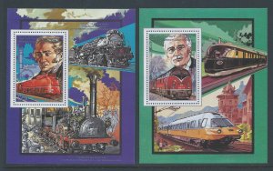 Comoro Islands #680, 682 NH Locomotives, Stephenson, Diesel - 2 Deluxe SS of 1