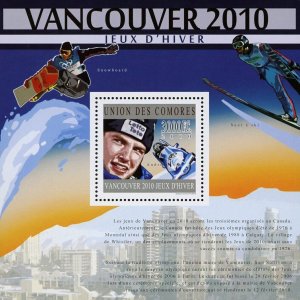 Ski Stamp Snowboarding Vancouver 2010 Winter Games Sport Souvenir Sheet Mint NH